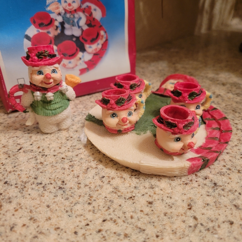 Mini snowmen tea set